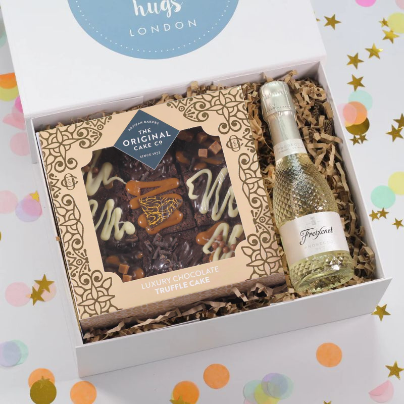 Birthday Gift Box | Cake & Prosecco Celebration Gift UK | Box of