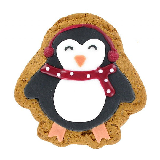 Iced Penguin Gingerbread Biscuit