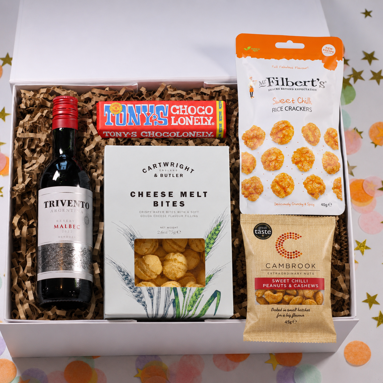 A Tipple & Snacks Box of Hugs