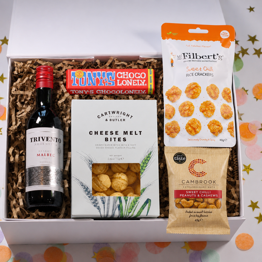 A Tipple & Snacks Box of Hugs