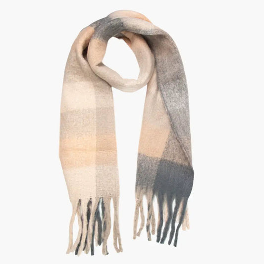 Allie Heavyweight Scarf - Neutral, Square Colour Block