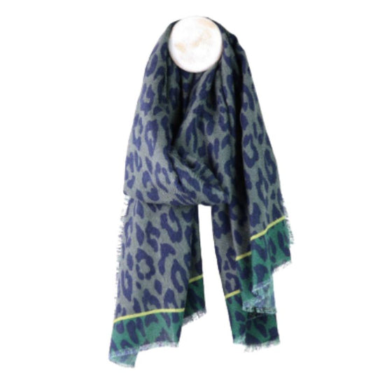 Blue Animal Print Scarf