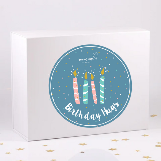 White Magnetic Box - With Birthday Hugs