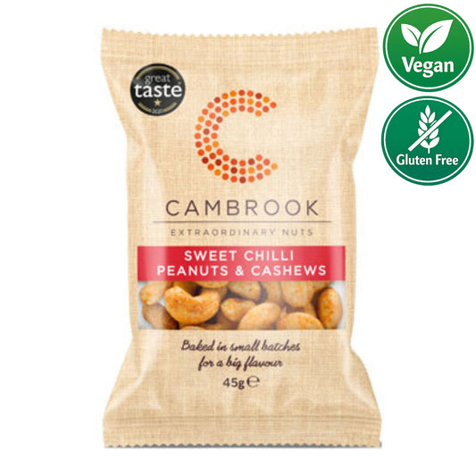 Cambrook - Baked Sweet Chilli Peanuts & Cashews 45g (Vegan/Gluten Free)