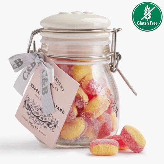 Rhubarb and Custard Jarred Sweets (Gluten Free)
