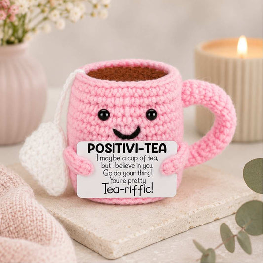 'Positivi-tea' Positive Crochet Teacup