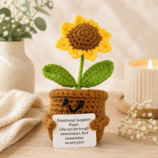 'Life can be tough’ Positive Crochet Plant