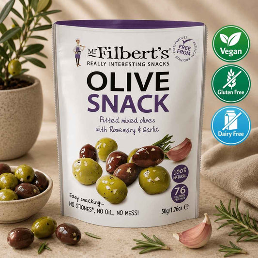 Mr Filbert's - Rosemary & Garlic Mixed Olives - 50g (Vegan Friendly)