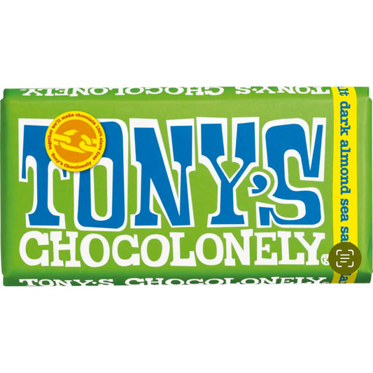Tony's Chocolonely Vegan Dark Almond Sea Salt 51%