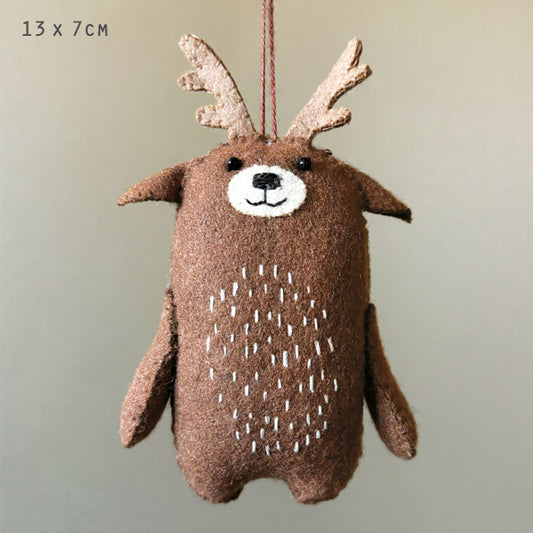 Hanging Woodland Wool/Felt Reindeer