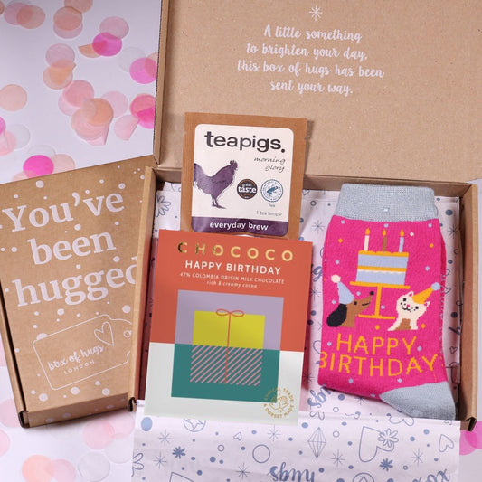 Birthday Letterbox Gift Box – Socks & Chocolate Care Package