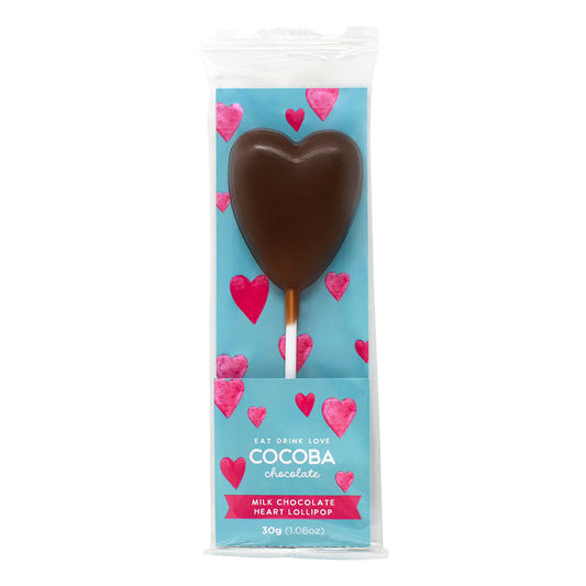 Cocoba Milk Chocolate Heart Lollipop