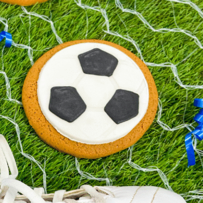Iced 'Football' Gingerbread Biscuit