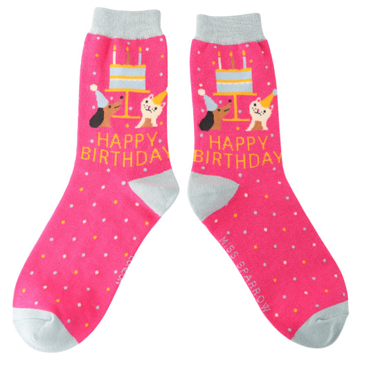 Miss Sparrow Birthday Pets Hot Pink- One Size (Size 4-7)