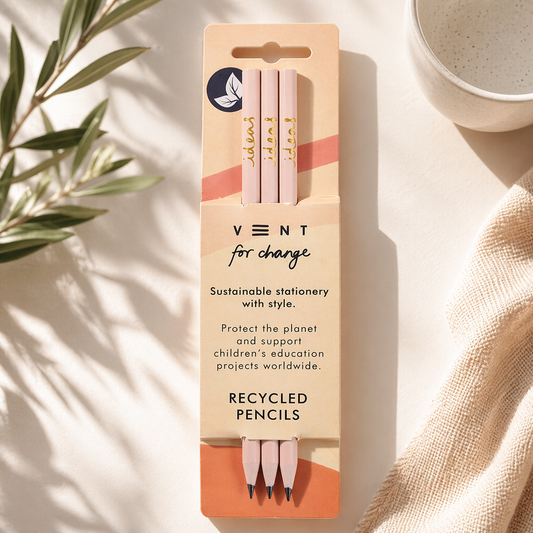 Recycled 'Ideas' Pencils in Cream & Carnation