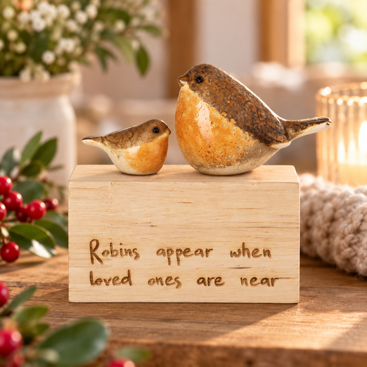 Robins Appear Wood Block