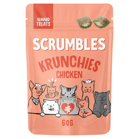 Scrumbles - Krunchies Chicken Cat Pillow Treats - 60g
