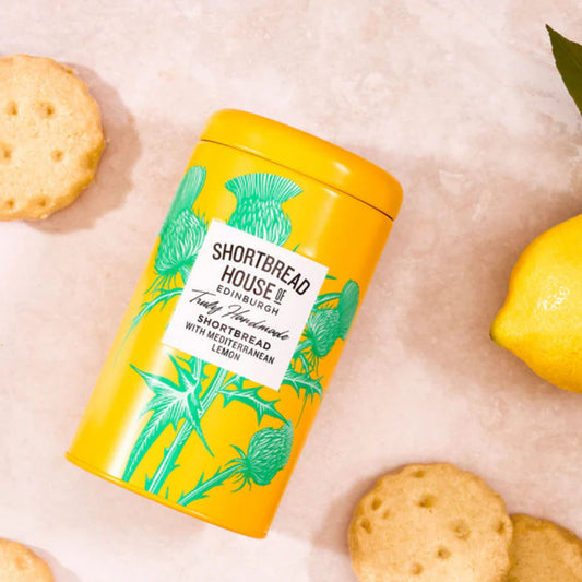 Tin of Truly Handmade Shortbread Biscuits with Sicilian Lemon