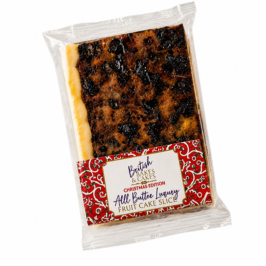 All Butter Luxury Iced Christmas Fruit Cake Slice