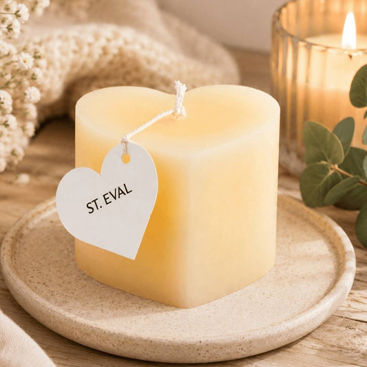St Eval Ivory Mini Heart Candle