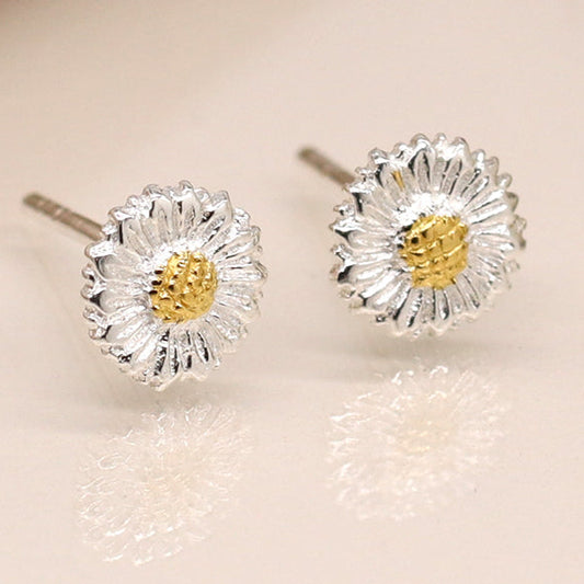 Sterling Silver Sunflower Studs