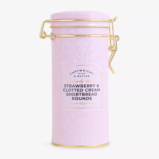 Strawberry and Clotted Cream Shortbreads in Tin