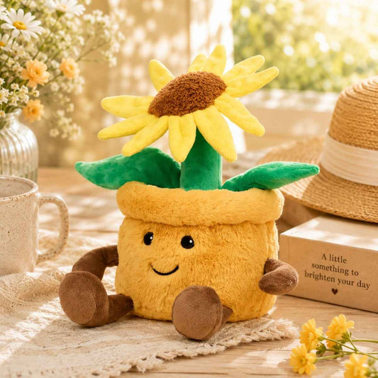 Warmies® 13” Yellow Flower Pot - Fully Microwaveable With Relaxing Lavender Scent