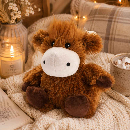 Warmies® 9” Highland Cow Fully Microwaveable With Relaxing Lavender Scent