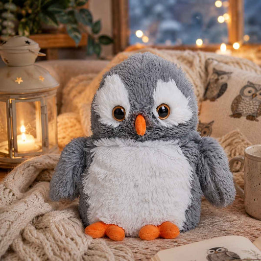 Warmies® 13” Grey Owl - Fully Microwaveable With Relaxing Lavender Scent