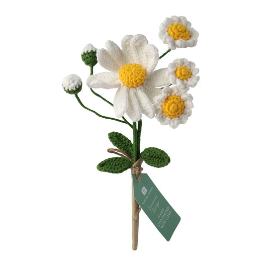 White Daisy Crochet Sprigs - 18cm