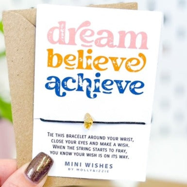 Dream Believe Achieve Mini Crystal Wish Bracelet