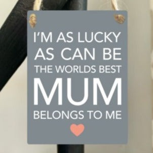 Worlds Best Mum Mini Hanging Sign