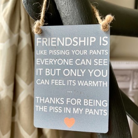 Pissing My Pants Friendship Sign