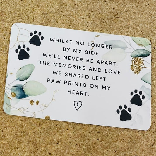 Pet Bereavement Poem Wallet Card